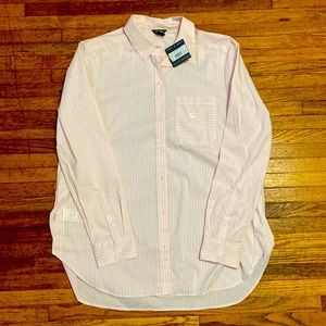 Brand new Eddie Bauer “Girl on the Go” Shirt - Light pink with white strips